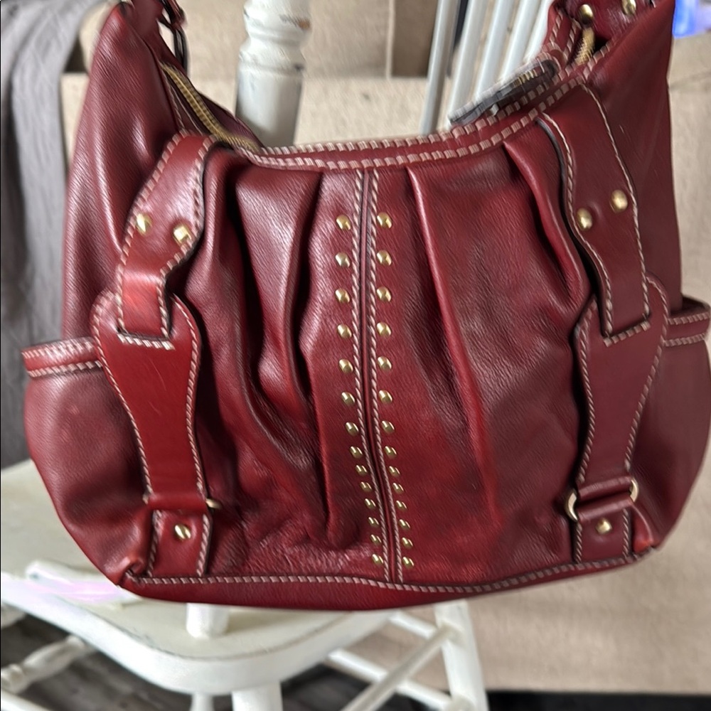 Michael Kors Red Leather Shoulder Bag - Picture 3 of 6